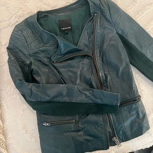 Green leather jacket